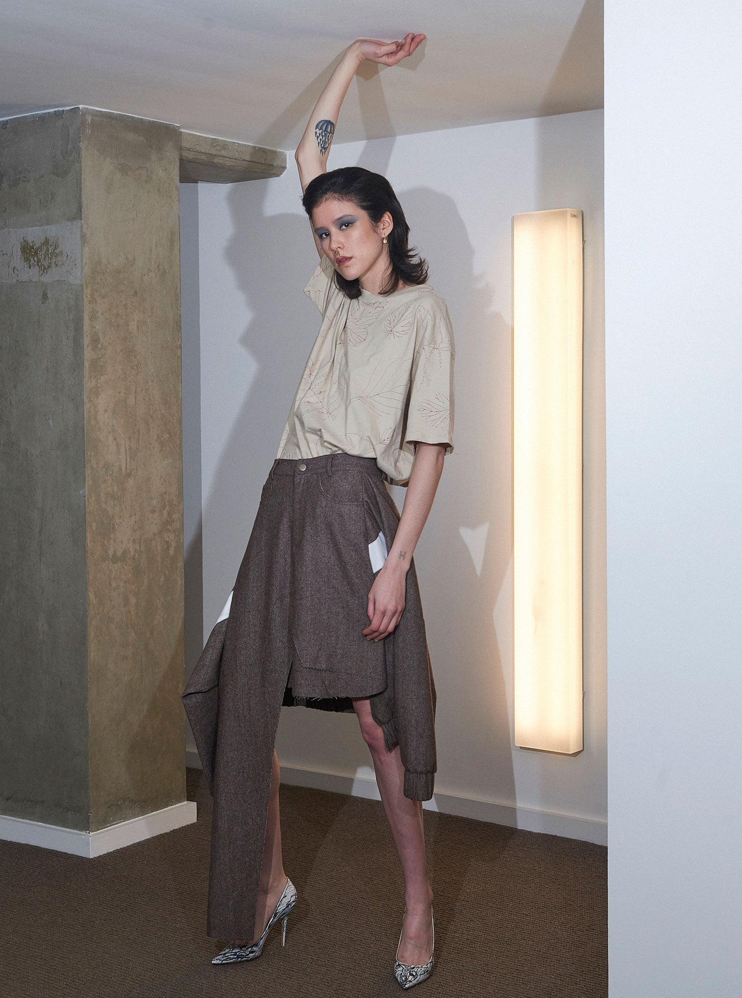 Vinti Andrews Tweed Tracksuit Trousers Skirt