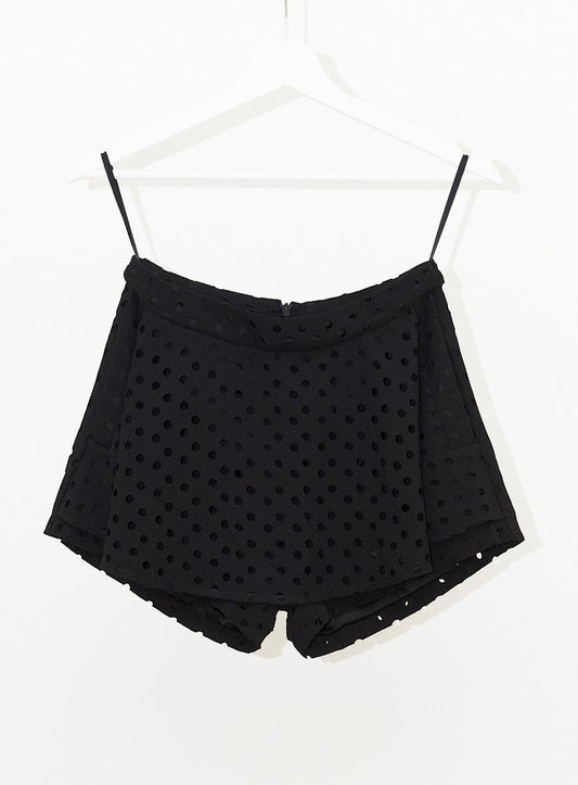 Vinti Andrews Laser Cut Skirt Shorts