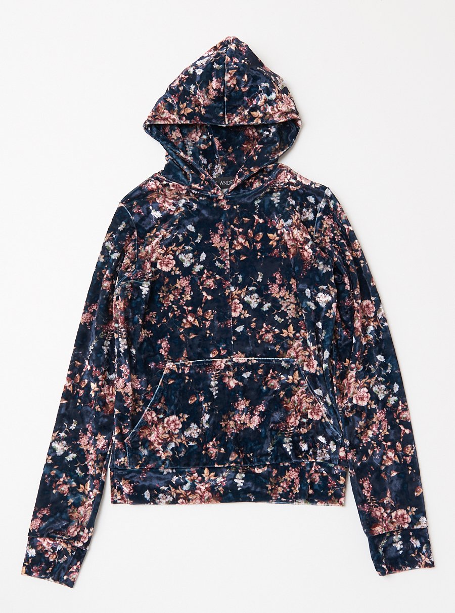 Vinti Andrews Printed Velour Hoody