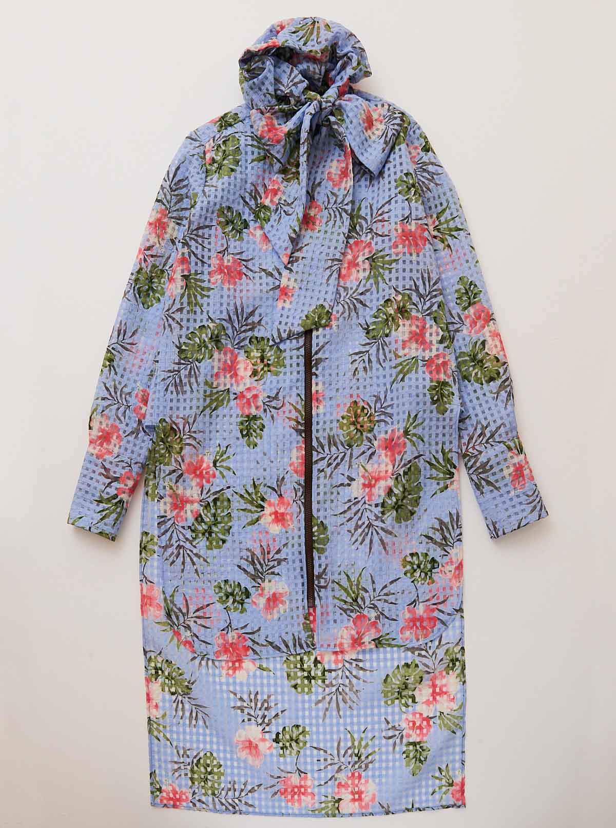 Vinti Andrews Bow Hooded Shirt Dress