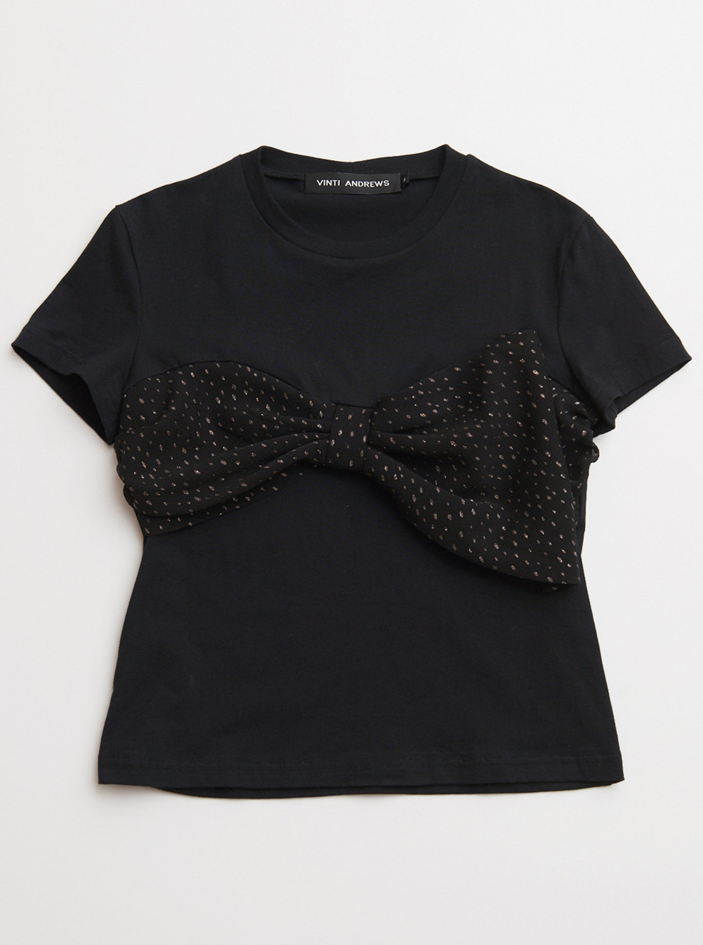 Vinti Andrews Bow T-Shirt Black
