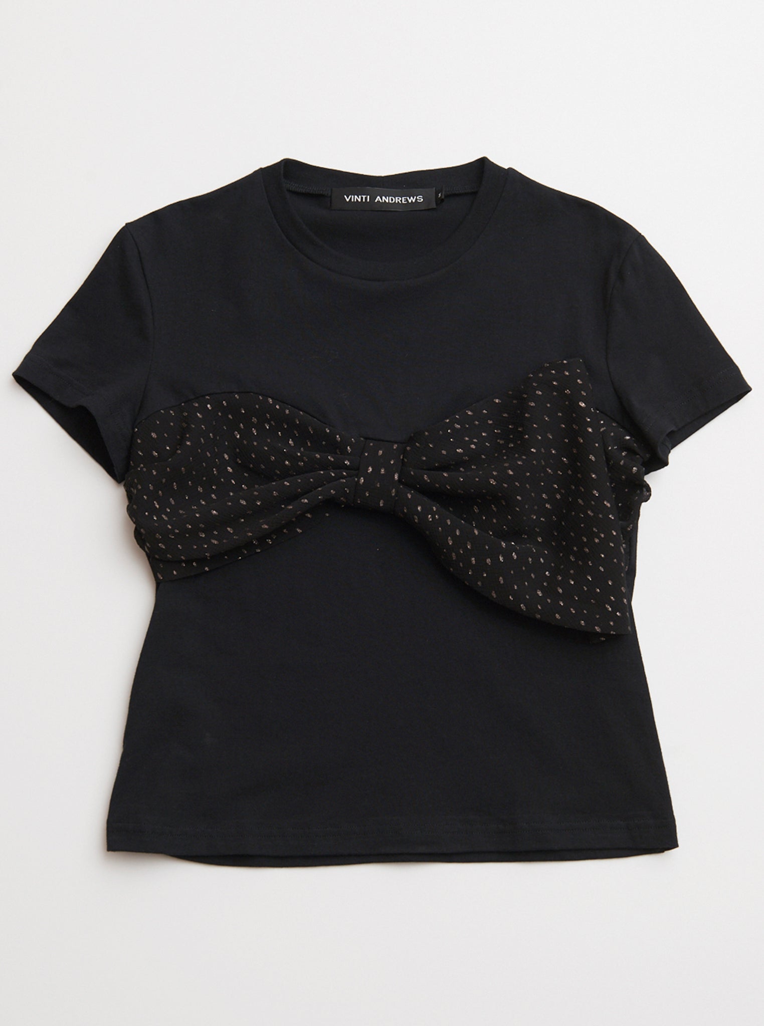 Vinti Andrews Bow T-Shirt Black