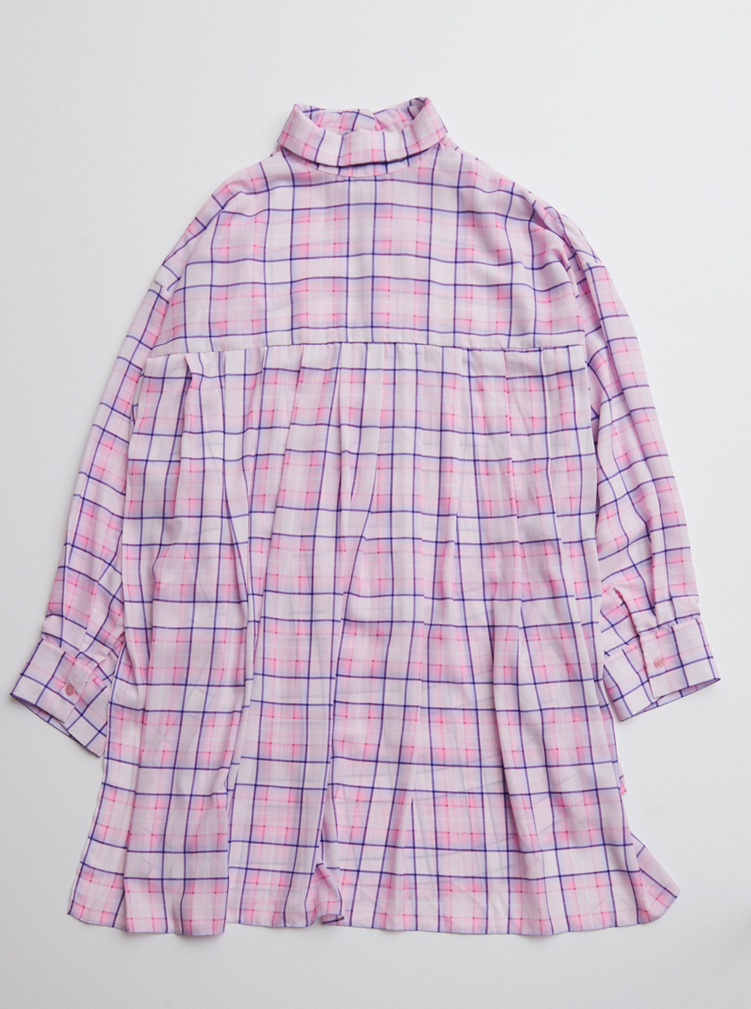 Vinti Andrews Pleated Back Shirt Dress Pink
