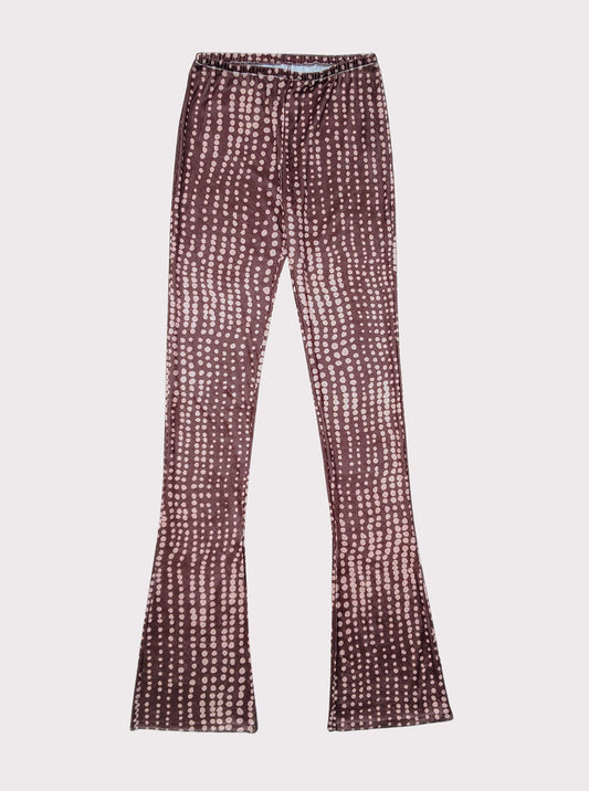 Vinti Andrews Dots Velour Flare Leggings