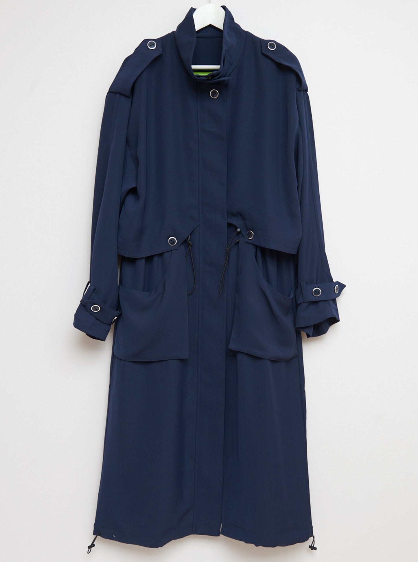 Vinti Andrews Navy Crepe Summer Coat