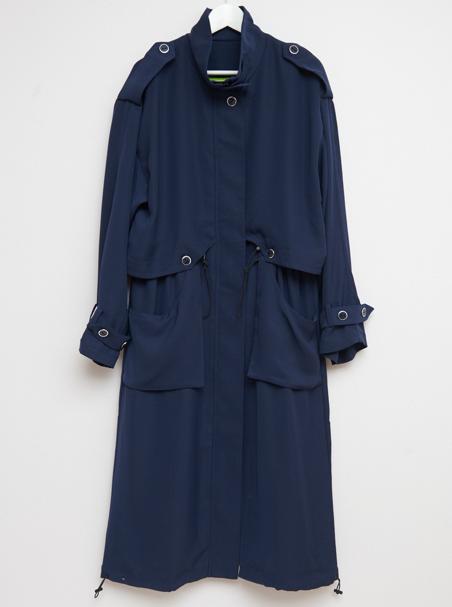 Vinti Andrews Navy Crepe Summer Coat