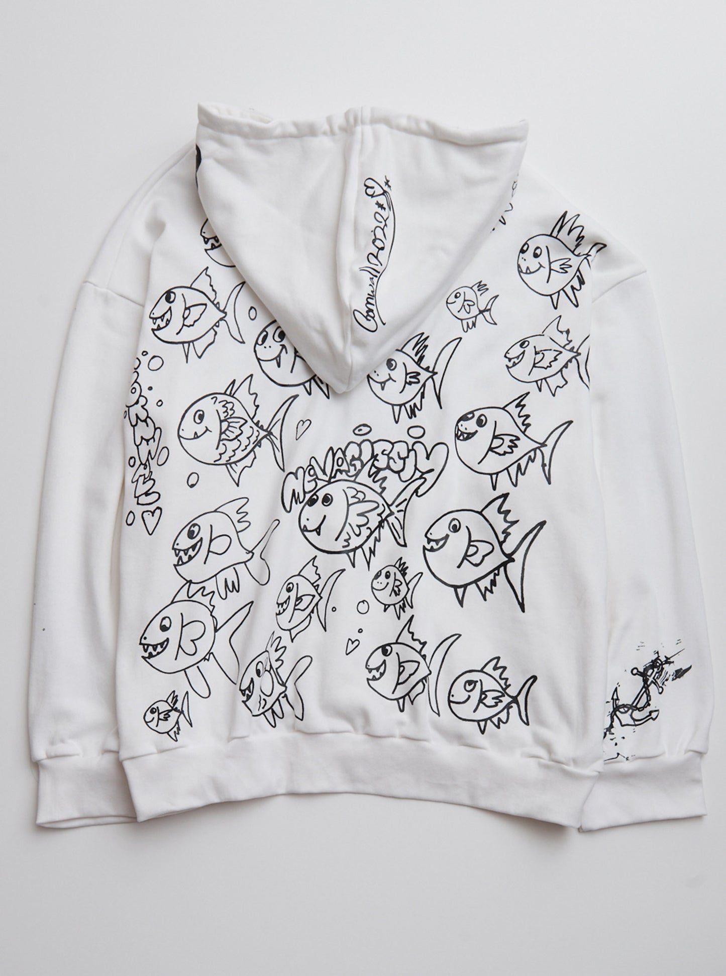 Sea Reef Print Oversize Hoody White
