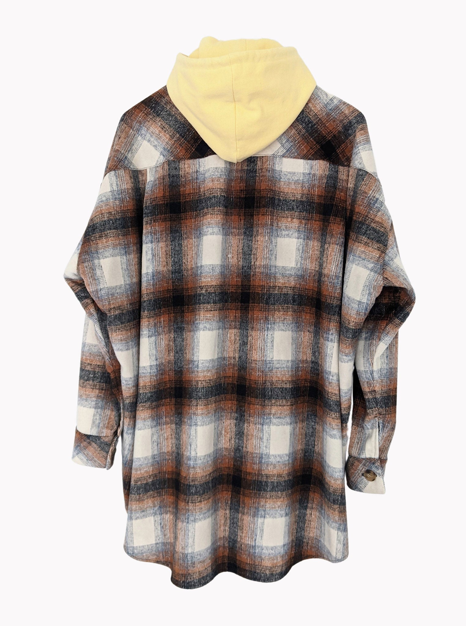 Vinti Andrews Oversize Shirt Jacket with Yellow Hood
