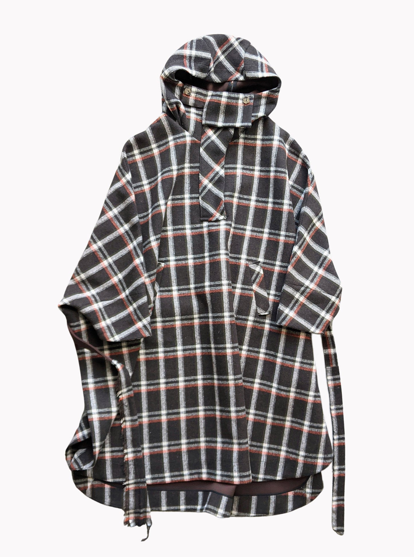 Vinti Andrews Poncho Brown Plaid