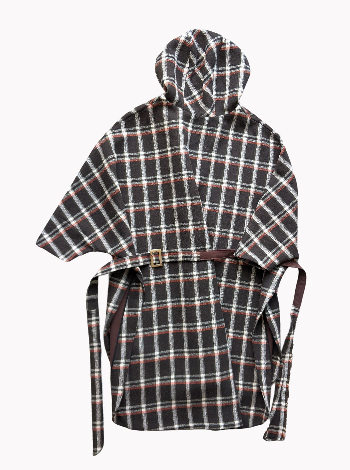 Vinti Andrews Poncho Brown Plaid