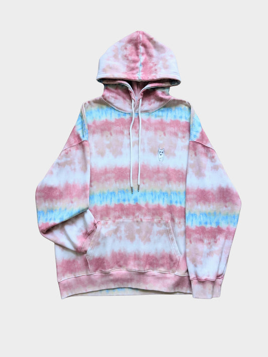 Pink Tie Dye Arctic Fox Embroidery Hoody