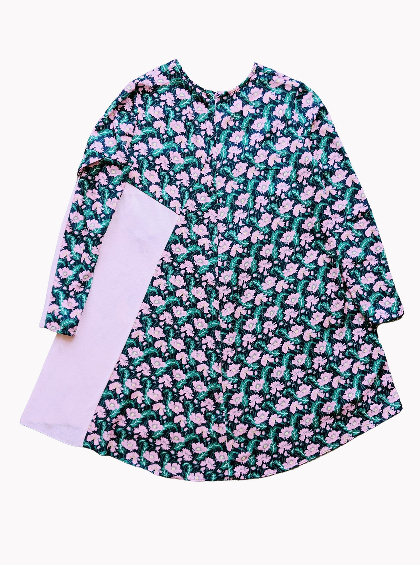 Vinti Andrews Upcycled T Shirt Floral Dress Pink