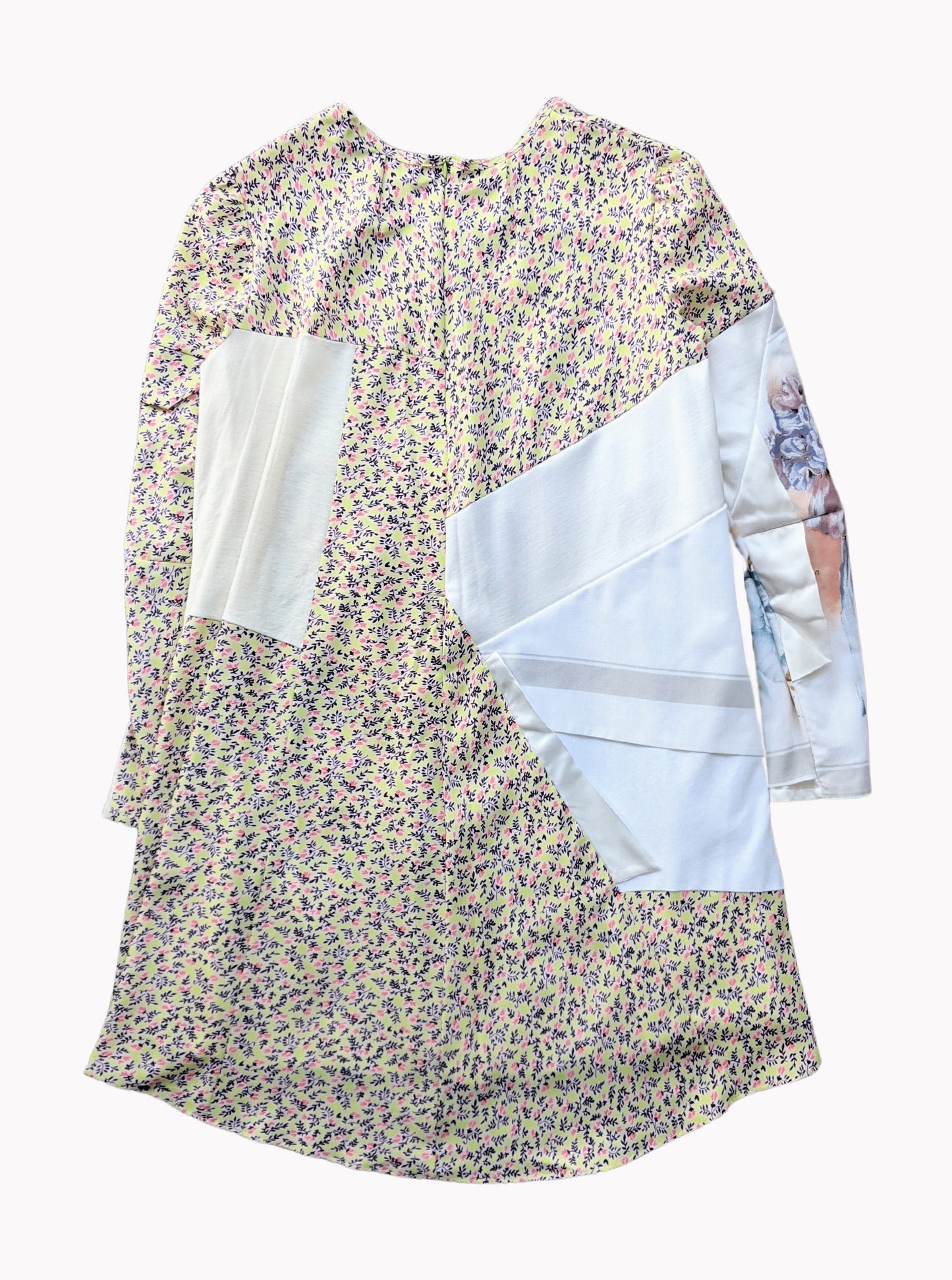 Vinti Andrews Upcycled T-Shirt Yellow Floral Dress
