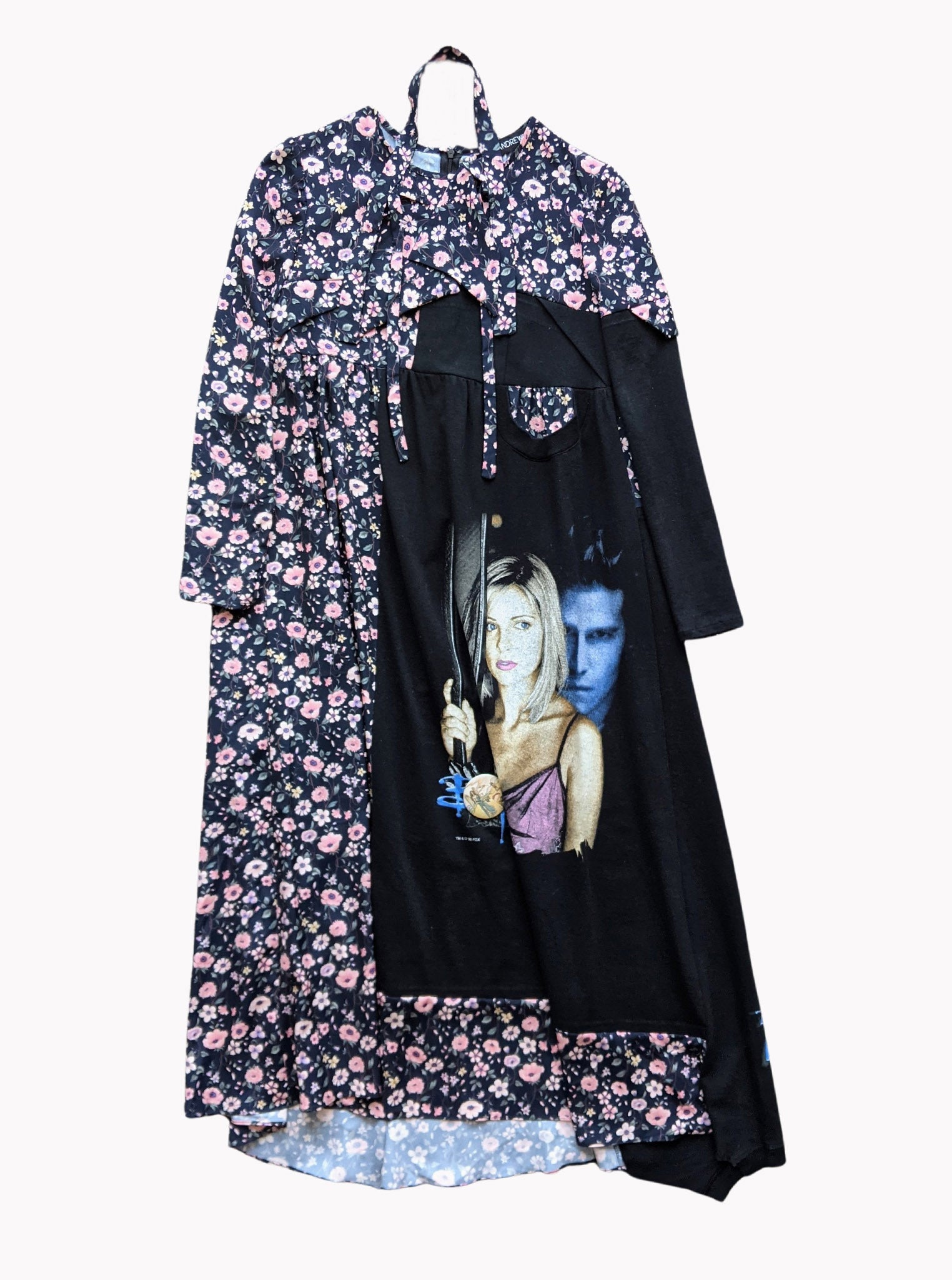 Vinti Andrews Upcycled T-Shirt Floral Maxi Dress