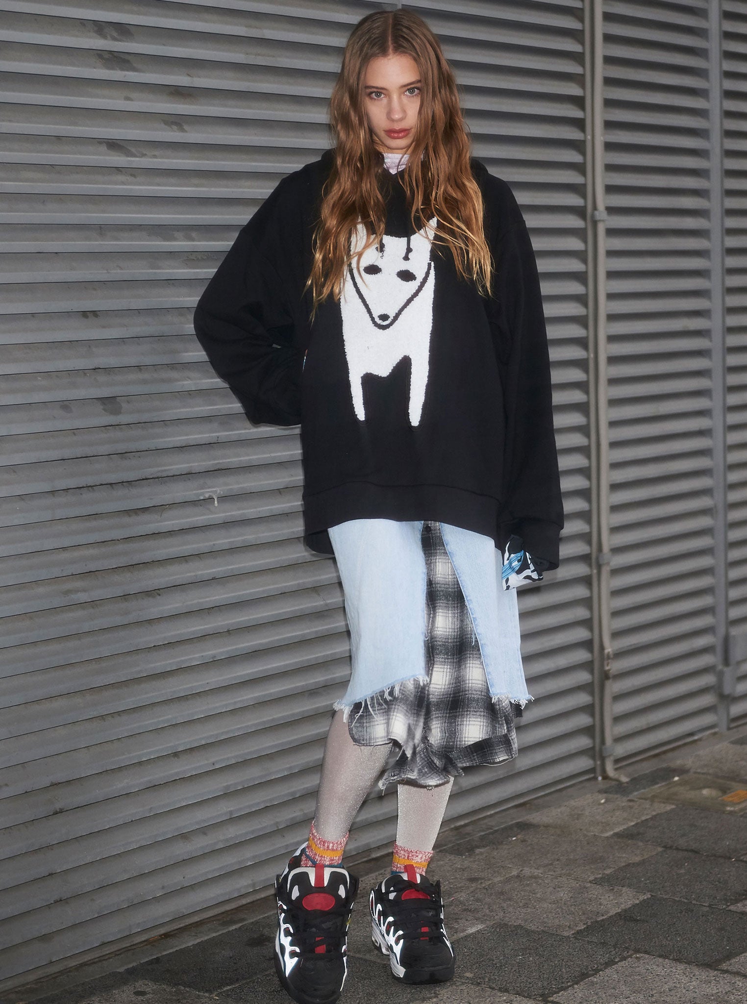 Vinti Andrews Artic Fox Embroidery Supersize Hoody