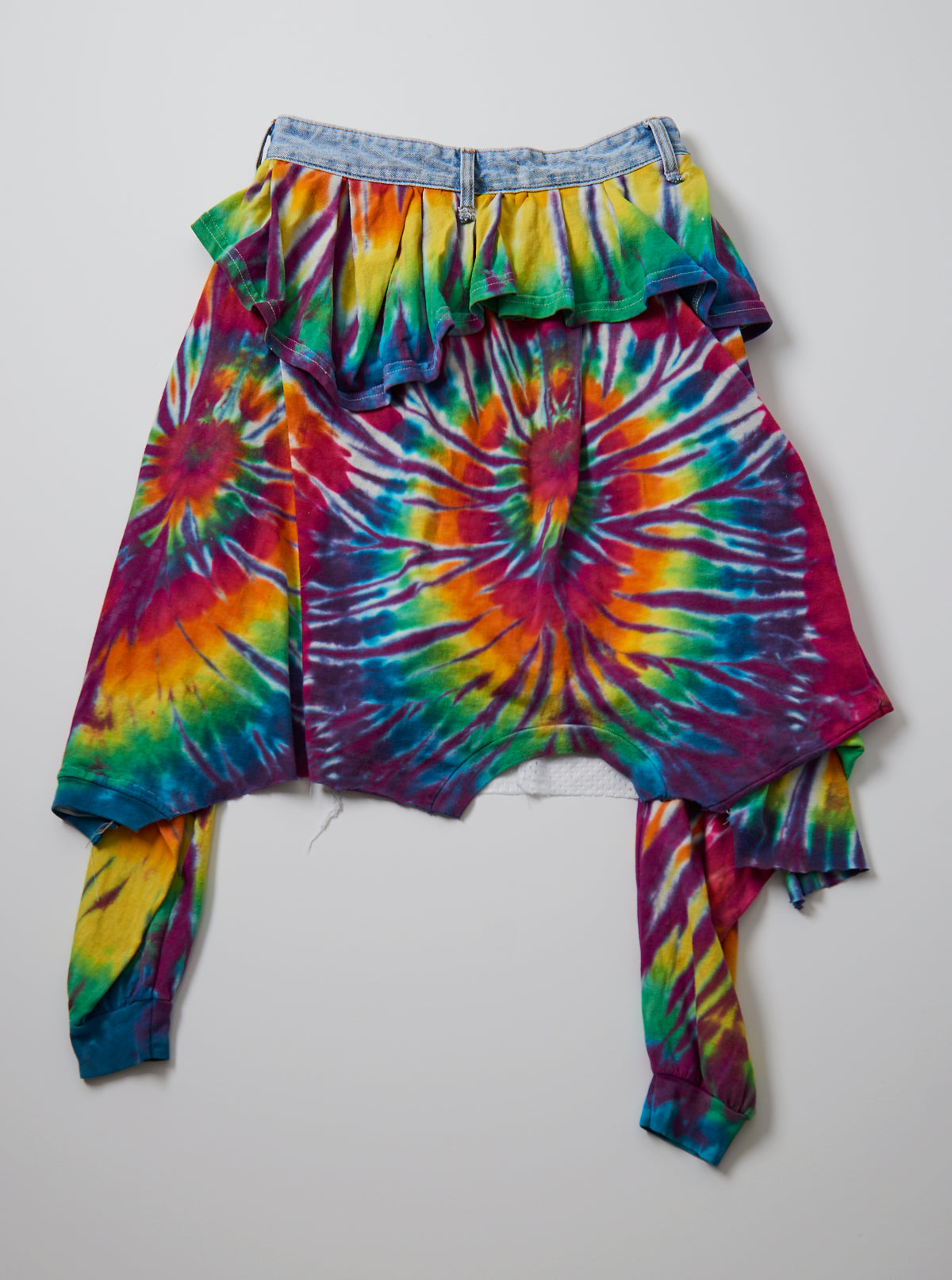 Vinti Andrews Rework Tie Dye T Shirt Jean Skirt