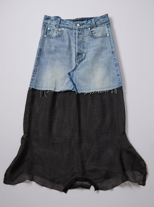 Vinti Andrews Organza T shirt Jean Skirt