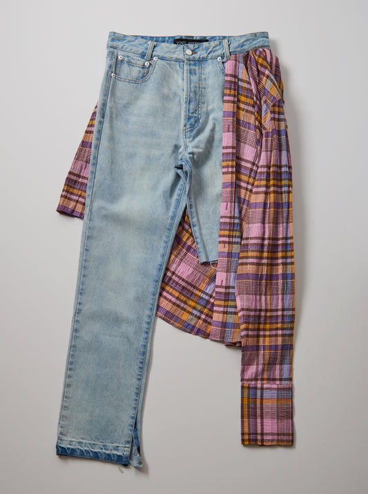 Vinti Andrews Plaid Shirt Jeans