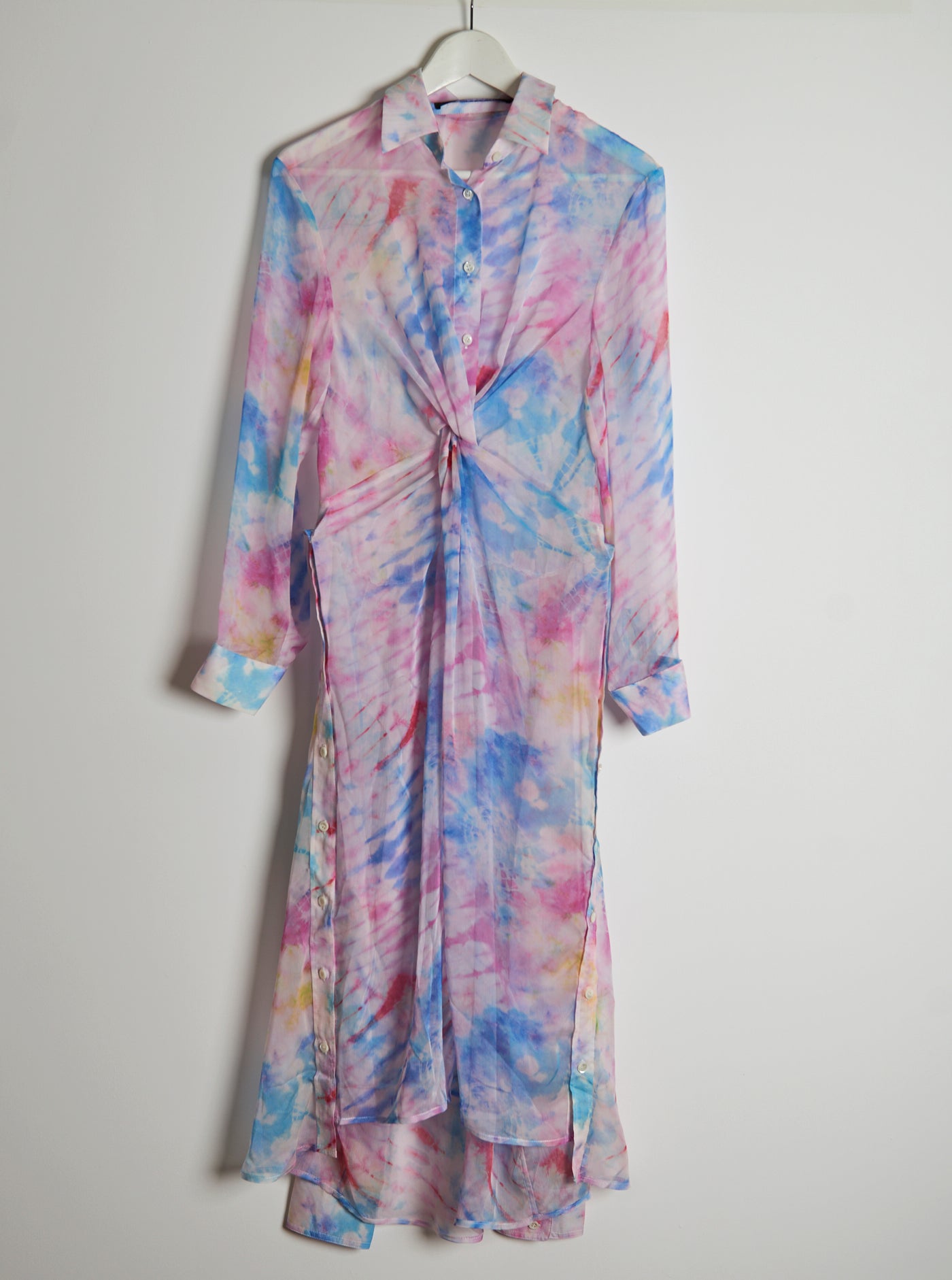 Vinti Andrews Tie Dye Twist Shirt Dress