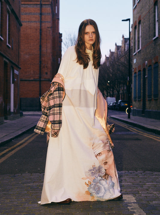 Vinti Andrews Upcycled 80s Girl print dress