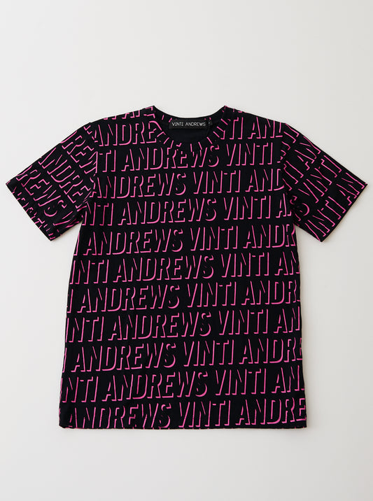 VINTI ANDREWS Pink Printed T-Shirt