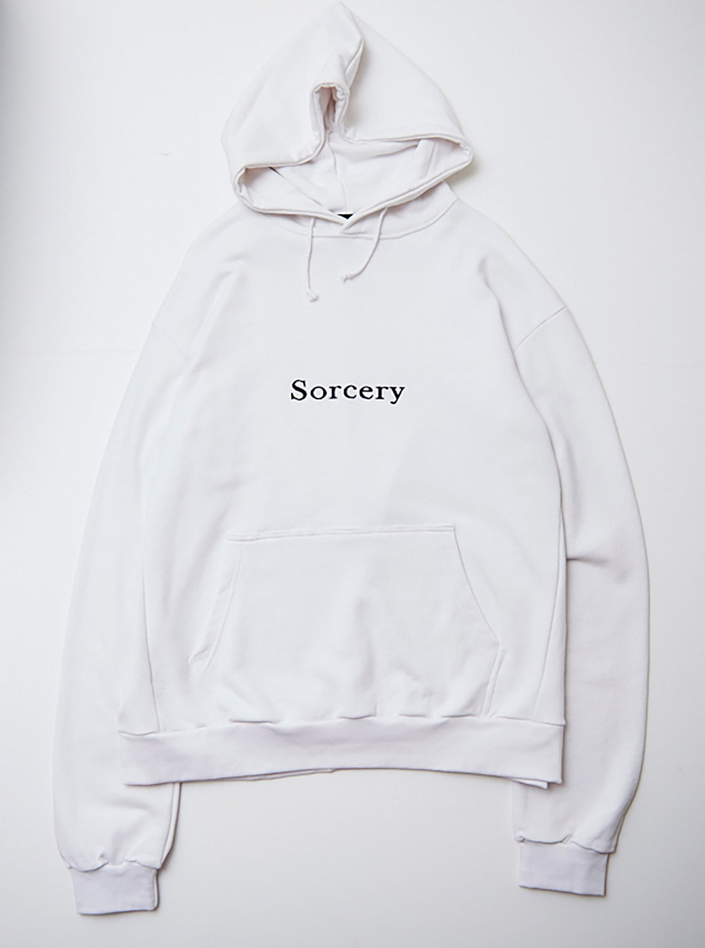Vinti Andrews White Hoody w/ Black "Sorcery" Embroidery