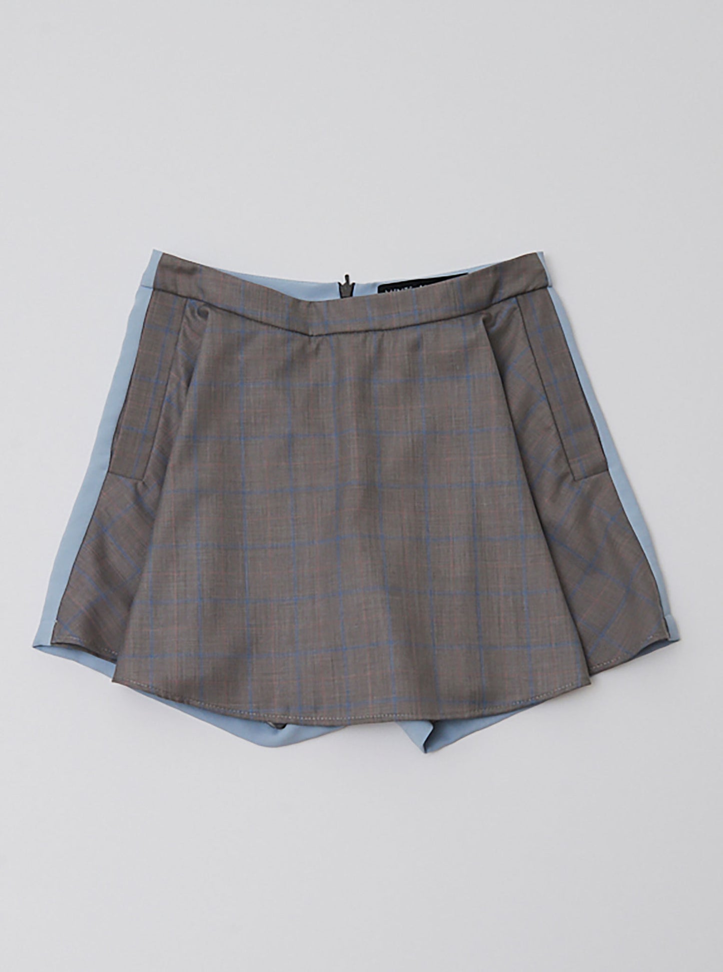 Vinti Andrews Grey Checks Shorts Skirt