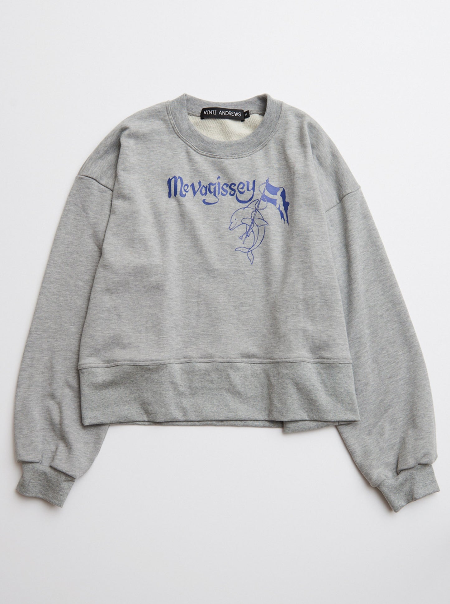 Vinti Andrews Dolphin Print Sweatshirt Grey