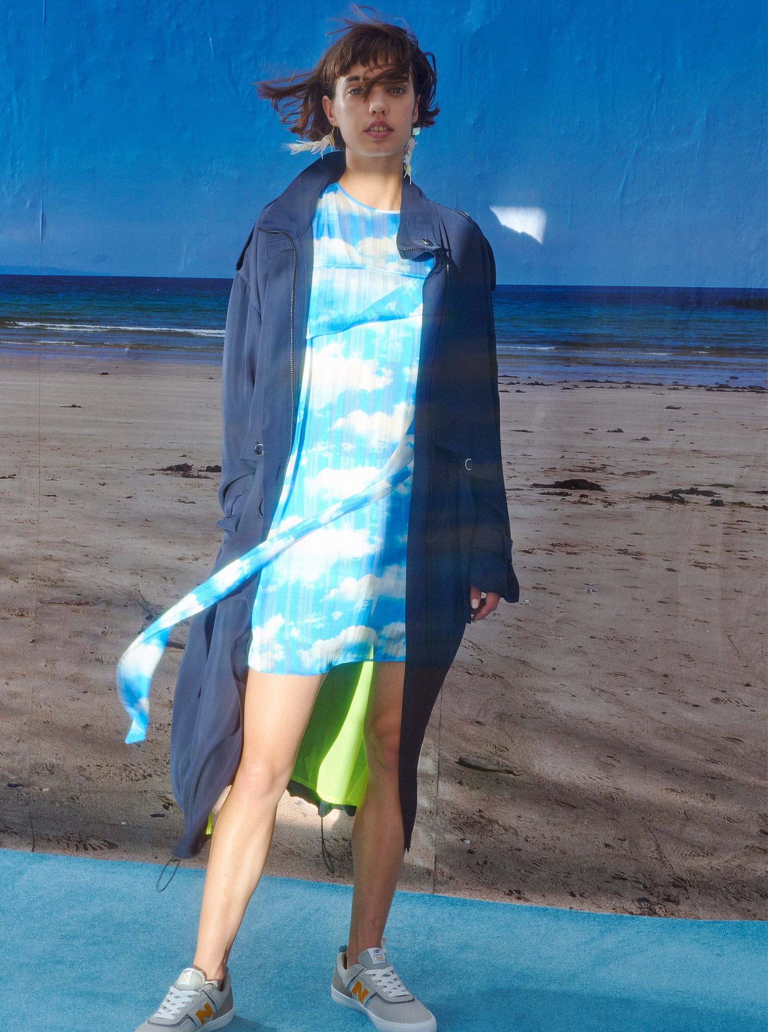 Vinti Andrews Cloud Print Asymmetric Dress