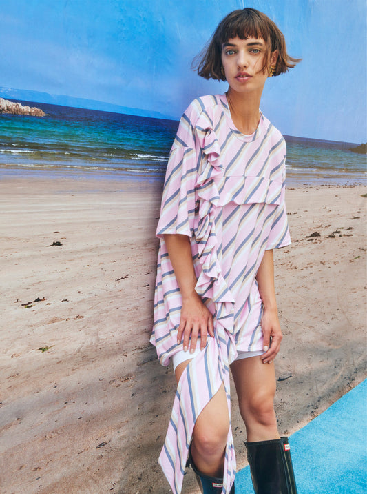 Vinti Andrews Frill T-Shirt Dress Pink