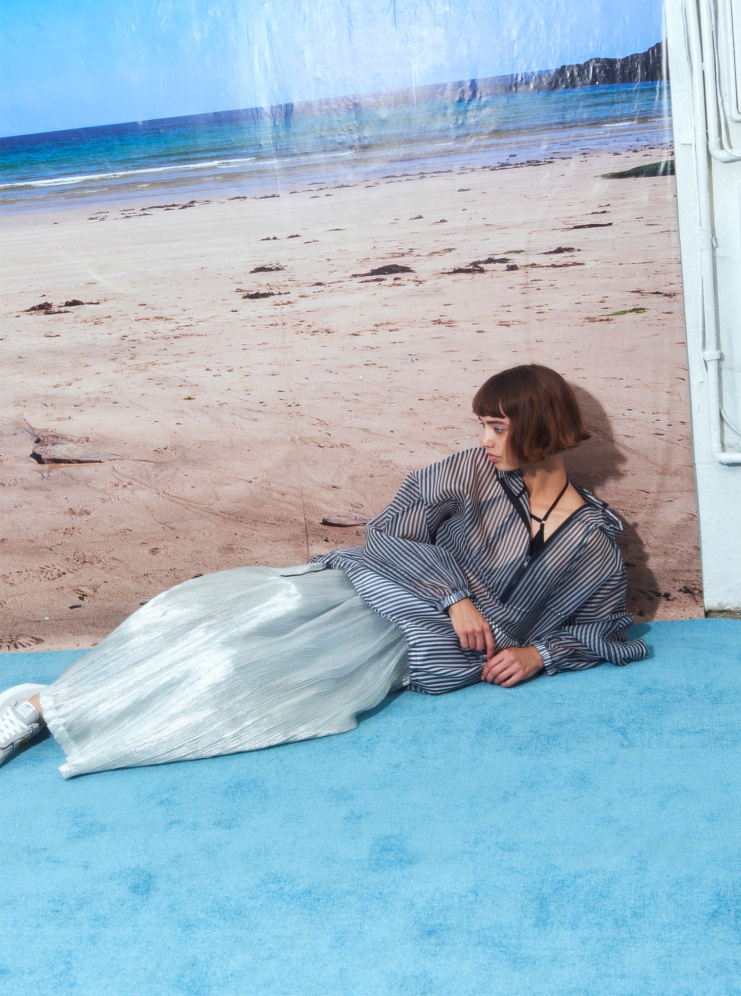 Vinti Andrews Stripe Organza Surf Jacket