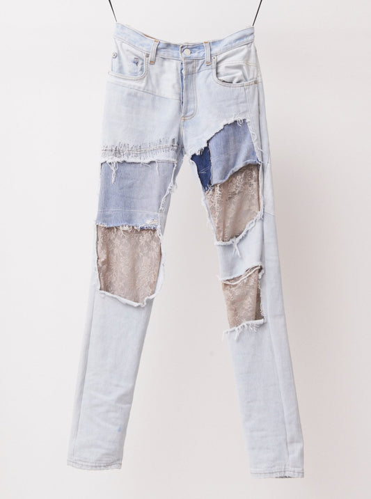 Vinti Andrews Reworked Jeans with Lace