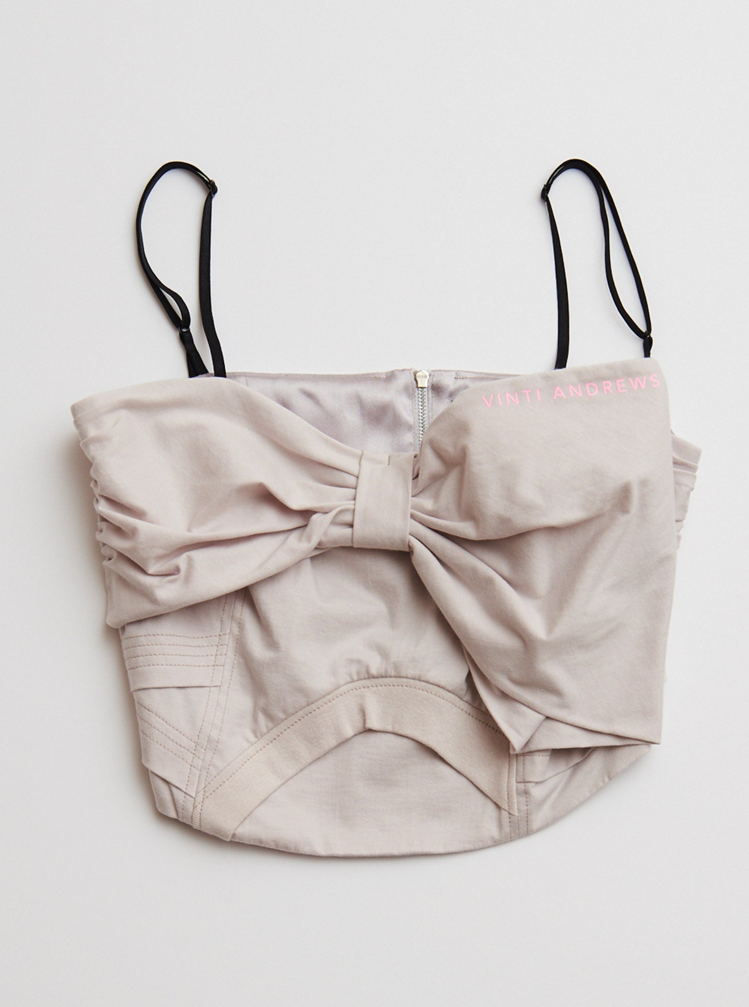 Vinti Andrews Bow T-Shirt Bustier Grey