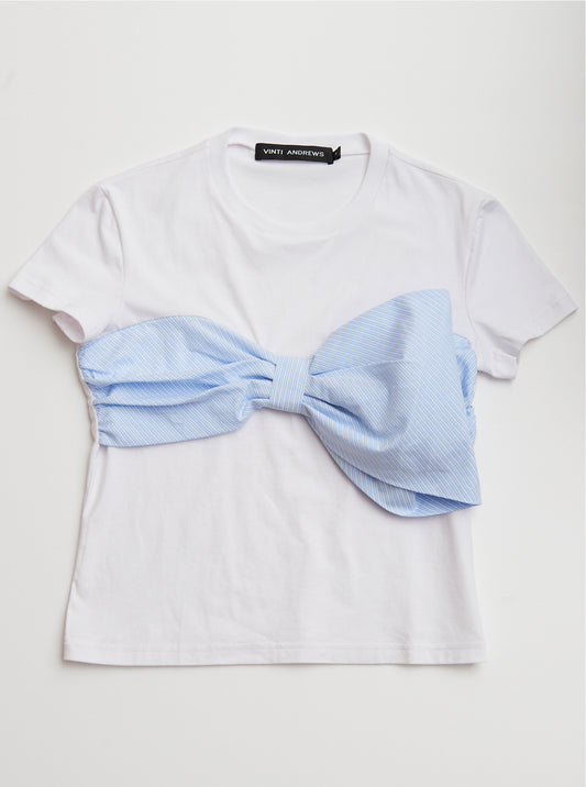 Vinti Andrews Bow T-Shirt White