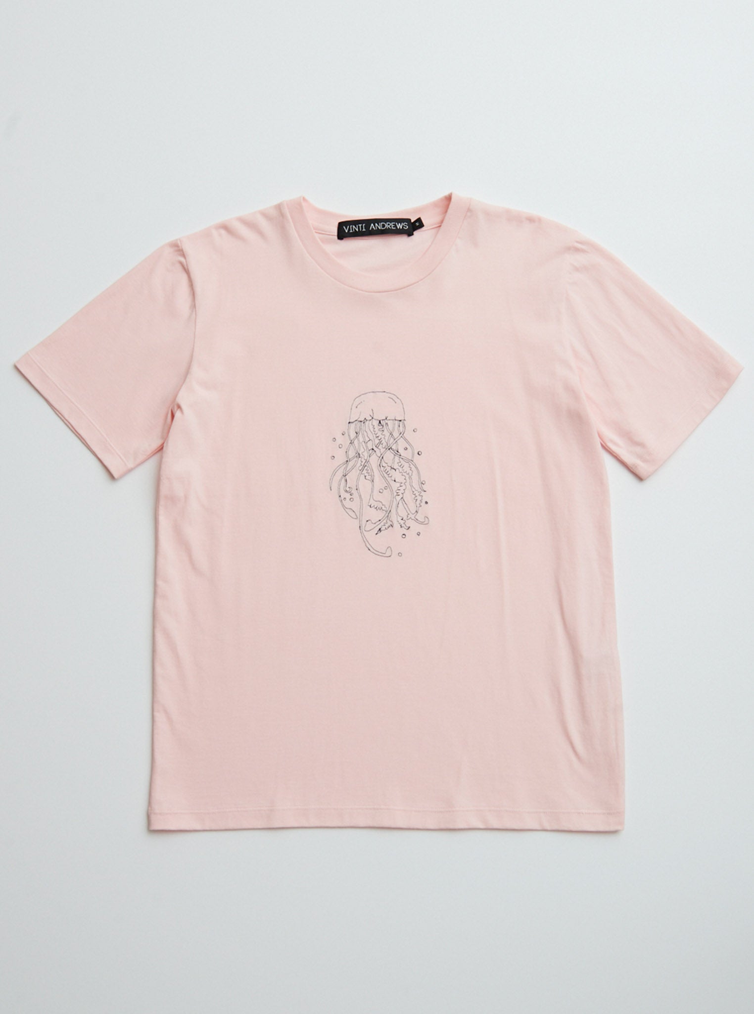 Vinti Andrews Embroidery Jellyfish T-Shirt Pink