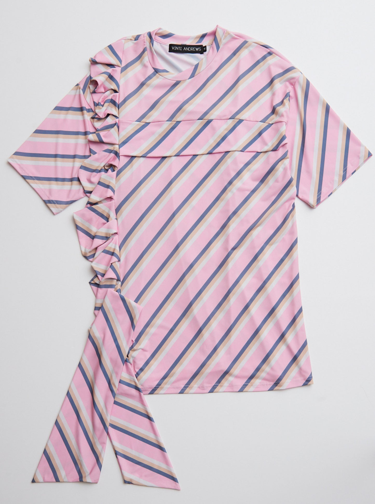 Vinti Andrews Frill T-Shirt Dress Pink