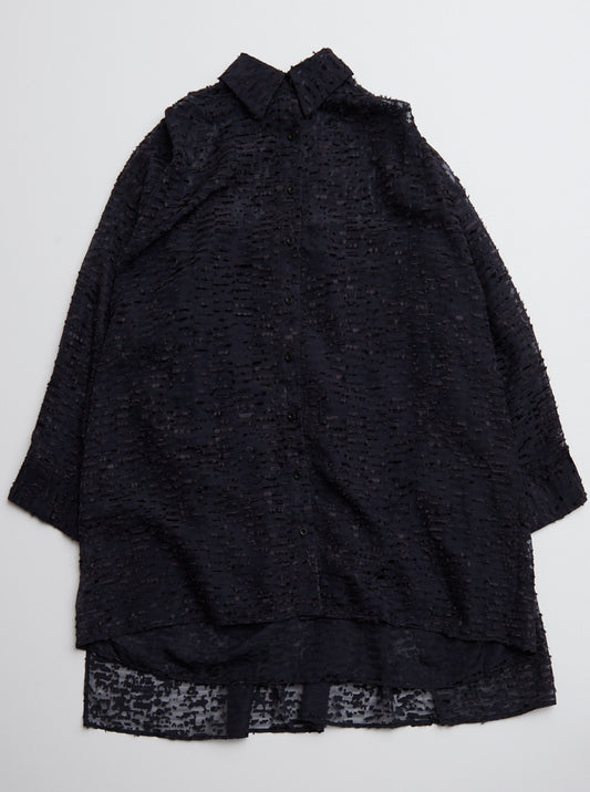 Vinti Andrews Pleated Back Shirt Dress Black