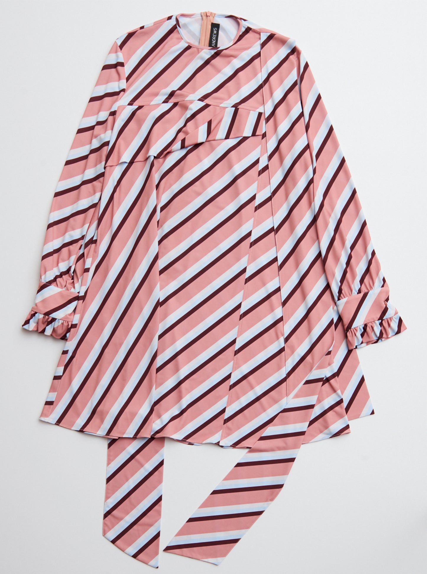 Vinti Andrews Diagonal Print Asymmetric Dress