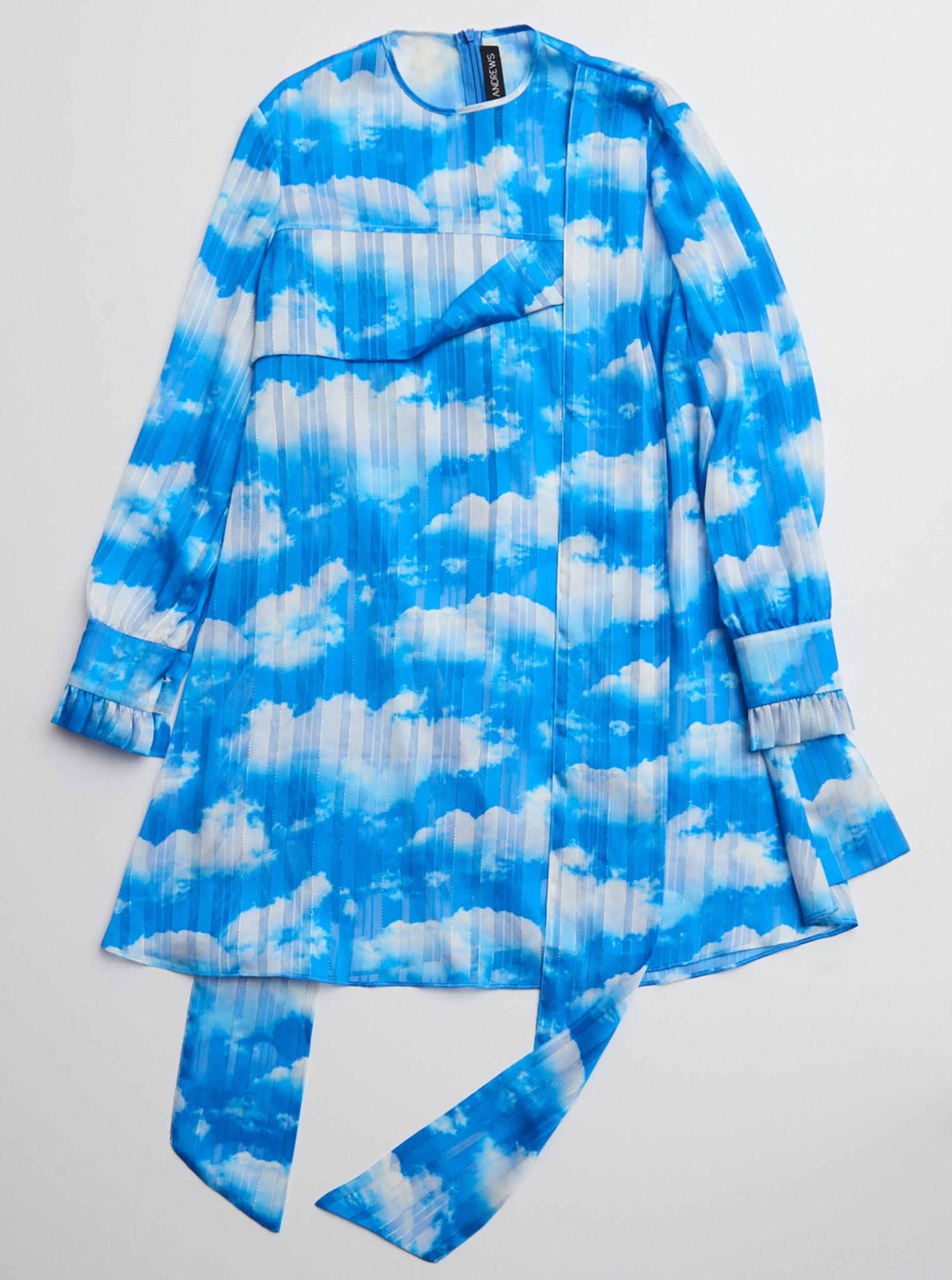Vinti Andrews Cloud Print Asymmetric Dress