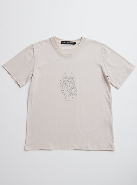 Vinti Andrews Embroidery Jellyfish T-Shirt