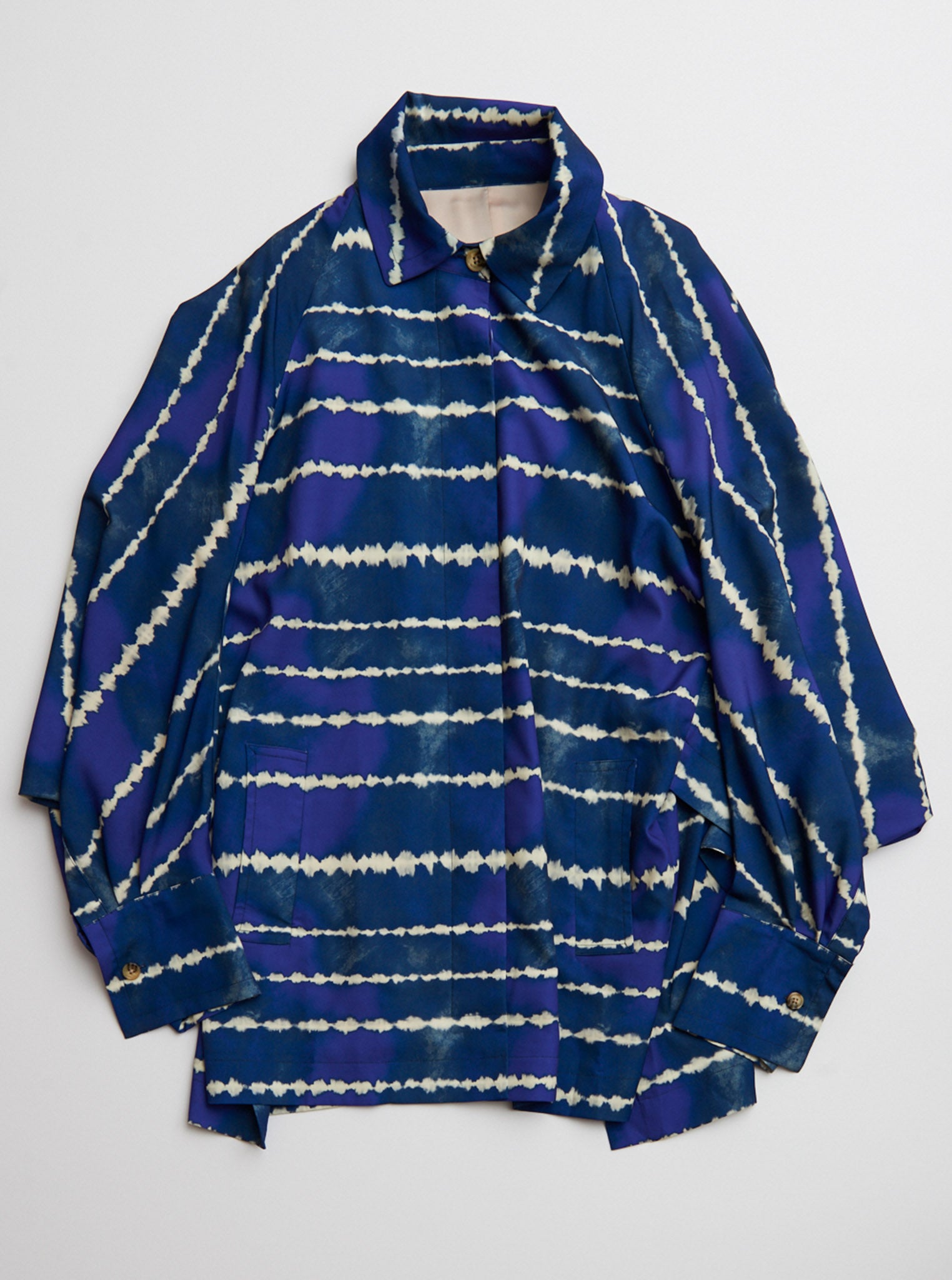 Vinti Andrews Tie Dye Print Kimono Sleeves Jacket
