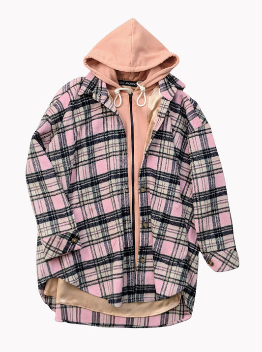 Vinti Andrews Oversize Shirt Jacket with Hood