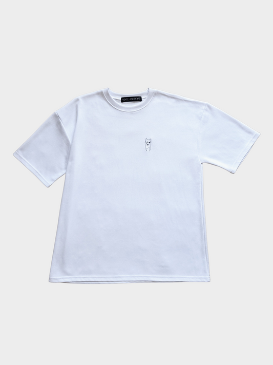 White Arctic Fox Embroidery T-Shirt