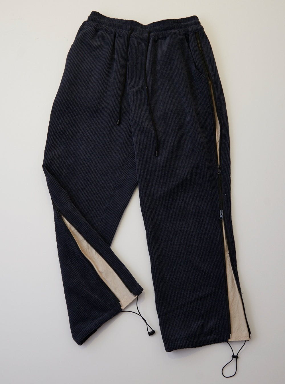 Vinti Andrews Side Zips Trousers Cord Charcoal