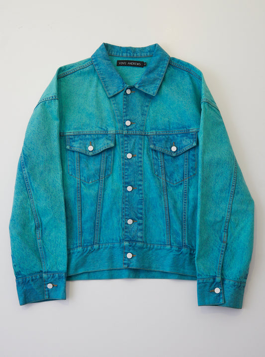 Vinti Andrews Denim Jacket Over Dyed Green