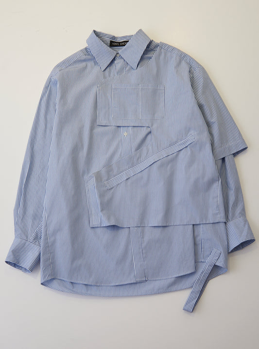 Vinti Andrews Vest Shirt Blue Stripes