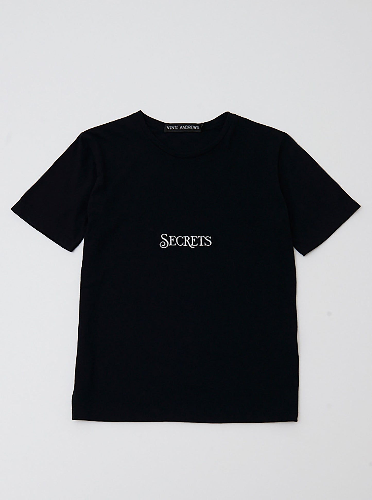 Vinti Andrews Secret Embroidery Girl Black T-Shirt