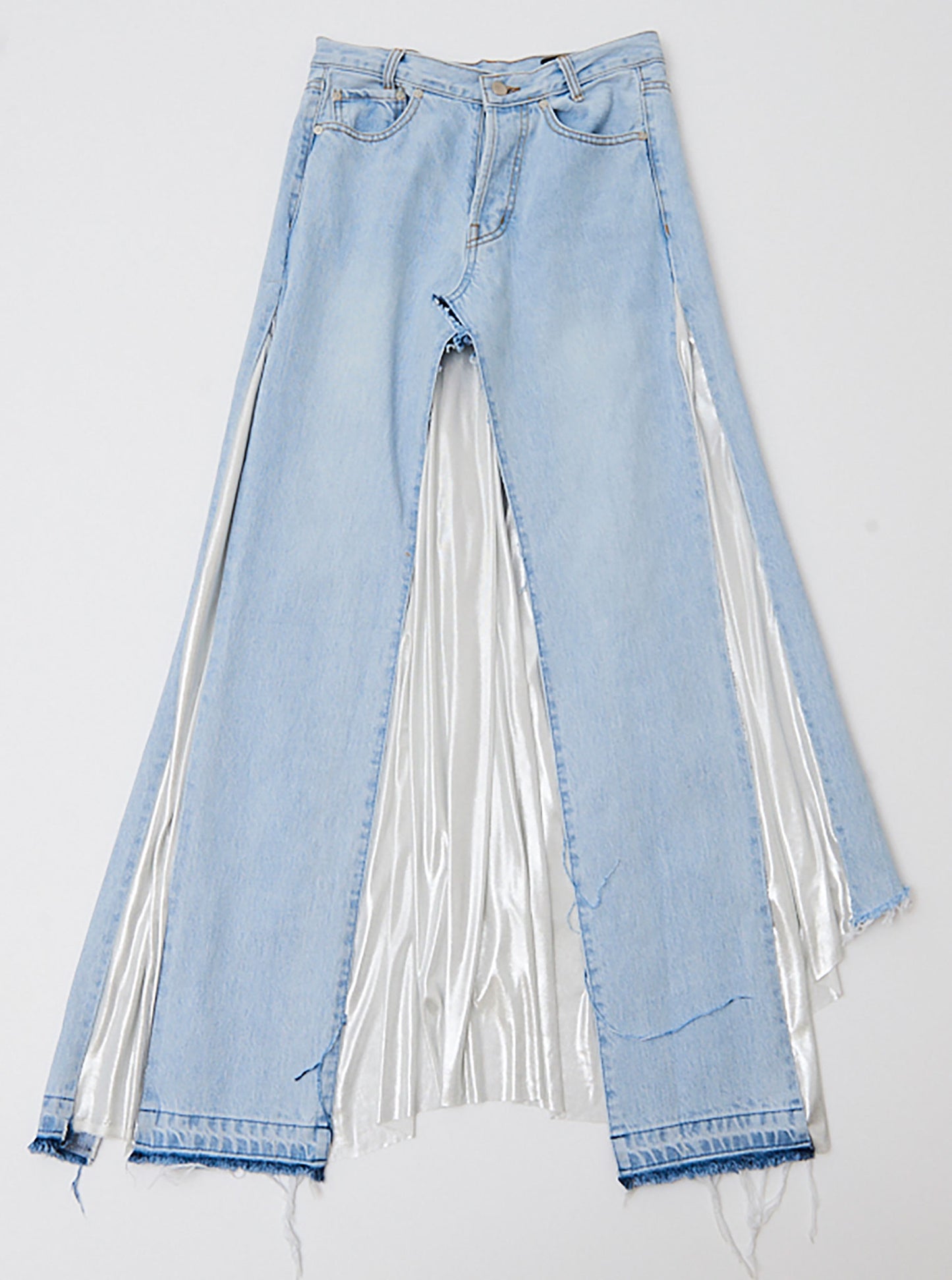 Vinti Andrews Silver Jersey Jean Skirt