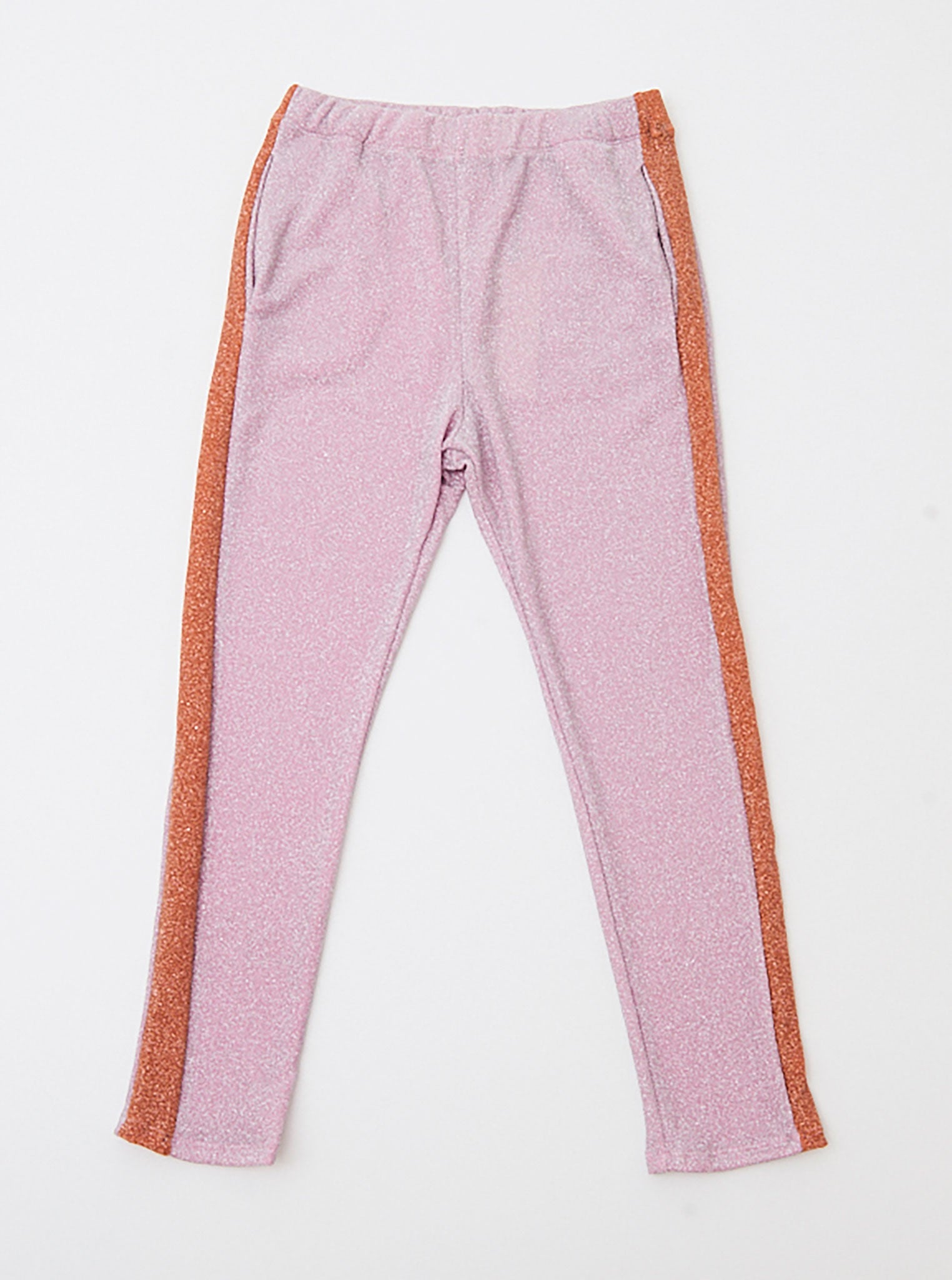 Vinti Andrews Metallic Pink Track Pants