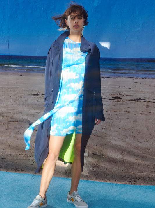 Vinti Andrews Cloud Print Asymmetric Dress